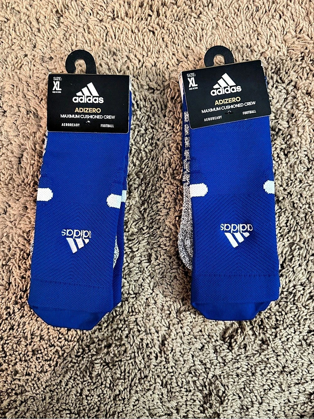 Maximum Cushioned Crew Men's Athletic Socks Blue XL NWT